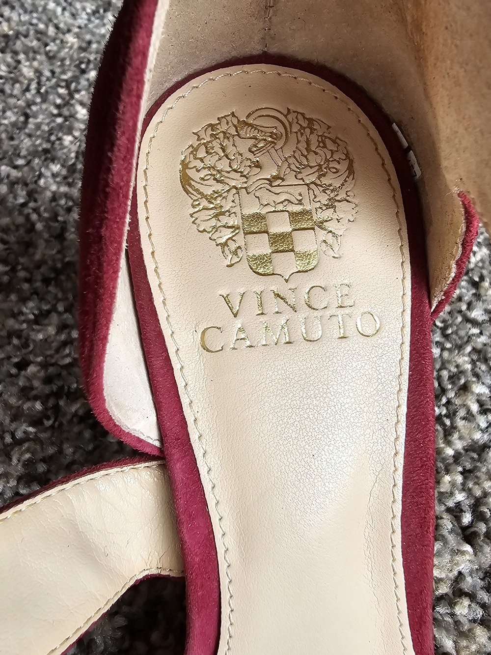 Vince Camuto Women's Wine Suede Pointed-Toe Ankle-Strap Heels - Picture 9 of 9